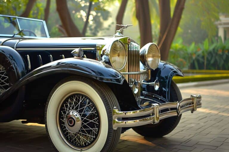 an elegant vintage car side-view photo